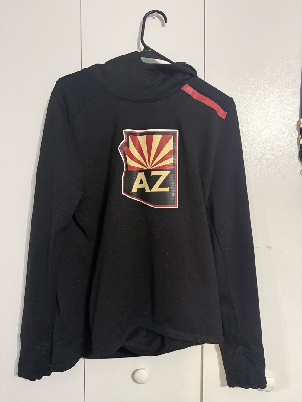 Fanatics Black Varsity Jacket with AZ State Emblem and Red Accent
